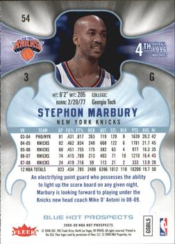 2008-09 Fleer Hot Prospects - Blue #54 Stephon Marbury Back