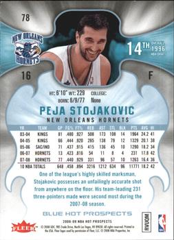 2008-09 Fleer Hot Prospects - Blue #78 Peja Stojakovic Back