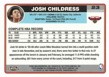 2006-07 Topps Chrome #23 Josh Childress Back