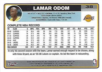 2006-07 Topps Chrome #38 Lamar Odom Back