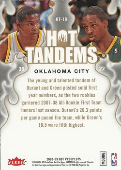 2008-09 Fleer Hot Prospects - Hot Tandems #HT-18 Kevin Durant / Jeff Green Back