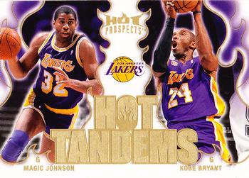 2008-09 Fleer Hot Prospects - Hot Tandems #HT-9 Magic Johnson / Kobe Bryant Front
