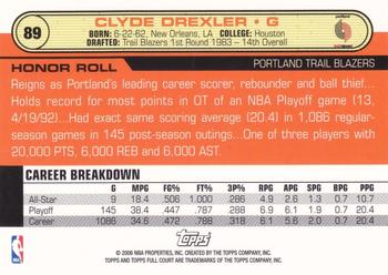 2006-07 Topps Full Court #89 Clyde Drexler Back