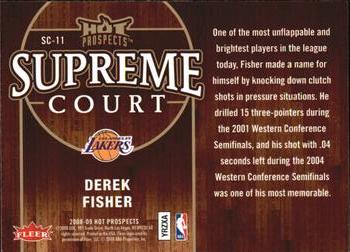 2008-09 Fleer Hot Prospects - Supreme Court #SC-11 Derek Fisher Back