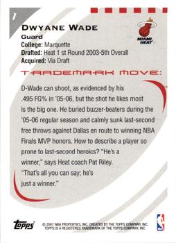 2006-07 Topps Trademark Moves #1 Dwyane Wade Back