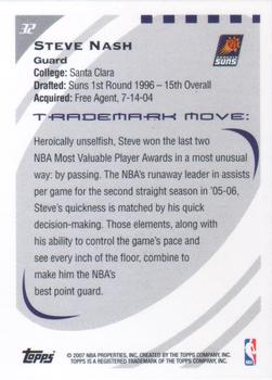 2006-07 Topps Trademark Moves #32 Steve Nash Back