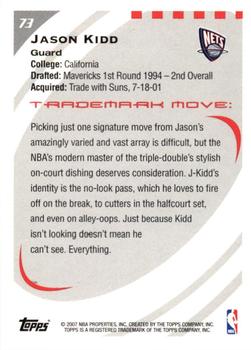2006-07 Topps Trademark Moves #73 Jason Kidd Back