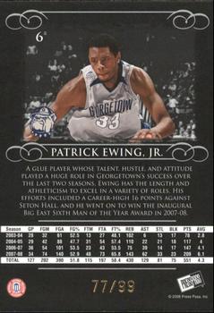2008-09 Press Pass Legends - Gold #6 Patrick Ewing Jr. Back