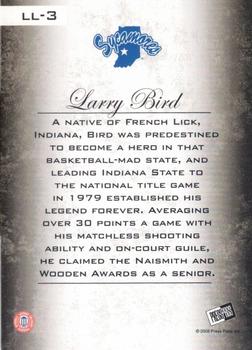 2008-09 Press Pass Legends - Legendary Legacy #LL-3 Larry Bird Back