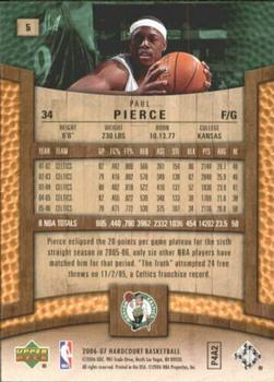 2006-07 Upper Deck Hardcourt #5 Paul Pierce Back