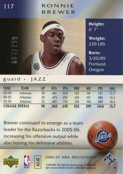 2006-07 Upper Deck Reflections #117 Ronnie Brewer Back