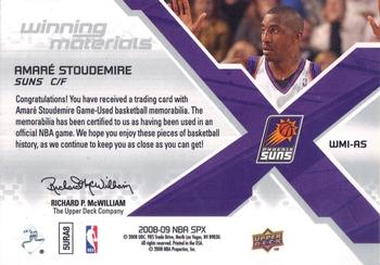 2008-09 SPx - Winning Materials Initials #WMI-AS Amare Stoudemire Back