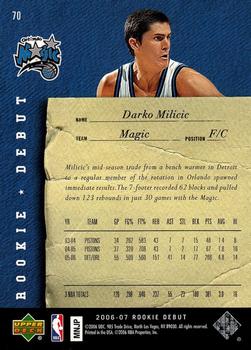 2006-07 Upper Deck Rookie Debut #70 Darko Milicic Back
