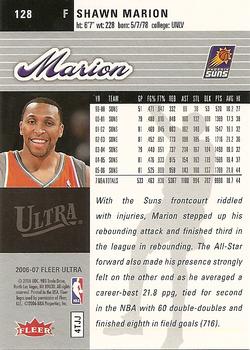 2006-07 Ultra #128 Shawn Marion Back