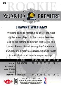 2006-07 Ultra #218 Shawne Williams Back