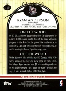 2008-09 Topps Hardwood - Hardwood #119b Ryan Anderson Back