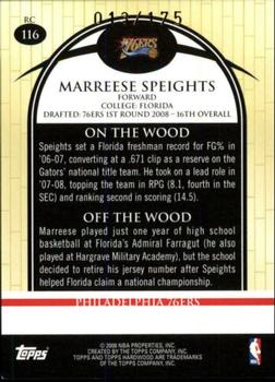 2008-09 Topps Hardwood - Maple #116 Marreese Speights Back