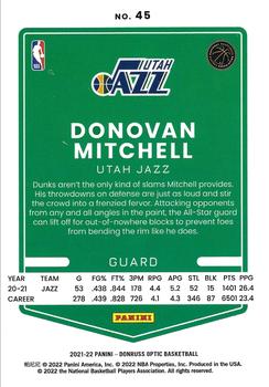 2021-22 Donruss Optic #45 Donovan Mitchell Back