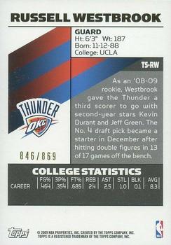 2008-09 Topps Signature - Facsimile Red #TS-RW Russell Westbrook Back