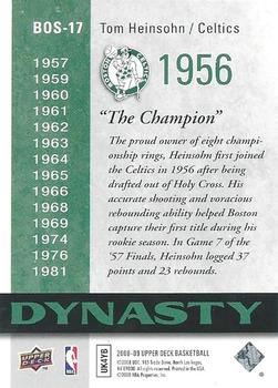 2008-09 Upper Deck - Dynasty Boston Celtics #BOS-17 Tom Heinsohn Back