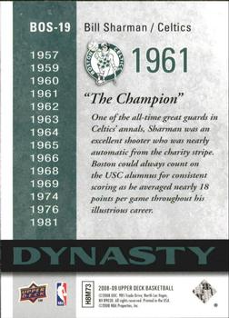 2008-09 Upper Deck - Dynasty Boston Celtics #BOS-19 Bill Sharman Back