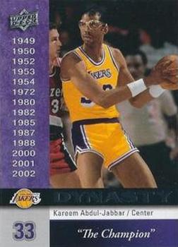 2008-09 Upper Deck - Dynasty Los Angeles Lakers #LAL-18 Kareem Abdul-Jabbar Front