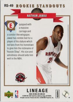 2008-09 Upper Deck Lineage - Rookie Standouts #RS-49 Nathan Jawai Back
