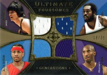 2008-09 Upper Deck Ultimate Collection - Ultimate Foursomes Generations Jerseys #UFC-SGRD Kobe Bryant / Earl Monroe / Allen Iverson / Pete Maravich Front