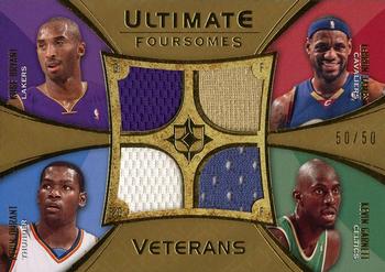 2008-09 Upper Deck Ultimate Collection - Ultimate Foursomes Veterans Jerseys #UFV-UDEX LeBron James / Kobe Bryant / Kevin Garnett / Kevin Durant Front