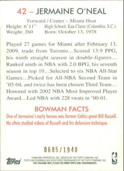 2009-10 Bowman 48 - Blue #42 Jermaine O'Neal Back