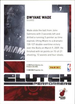 2009-10 Donruss Elite - Clutch Performers #7 Dwyane Wade Back