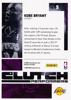 2009-10 Donruss Elite - Clutch Performers Green #5 Kobe Bryant Back