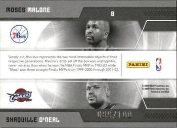 2009-10 Donruss Elite - Passing the Torch Gold #8 Moses Malone / Shaquille O'Neal Back