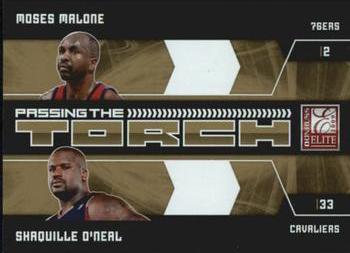 2009-10 Donruss Elite - Passing the Torch Gold #8 Moses Malone / Shaquille O'Neal Front