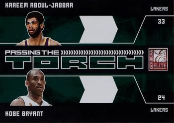 2009-10 Donruss Elite - Passing the Torch Green #15 Kareem Abdul-Jabbar / Kobe Bryant Front