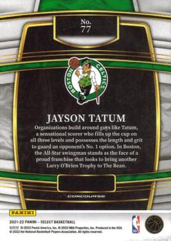 2021-22 Panini Select #77 Jayson Tatum Back
