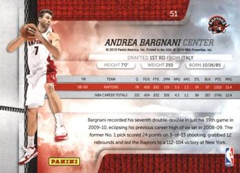 2009-10 Panini Absolute Memorabilia - Retail #51 Andrea Bargnani Back
