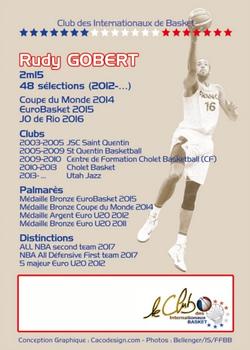 2018 Amicale des Internationaux de Basket Légendes du Basket Français: Série 6 #NNO Rudy Gobert Back