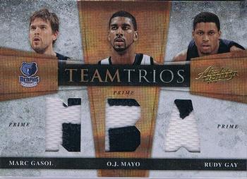 2009-10 Panini Absolute Memorabilia - Team Trios NBA Materials #3 Marc Gasol / O.J. Mayo / Rudy Gay Front