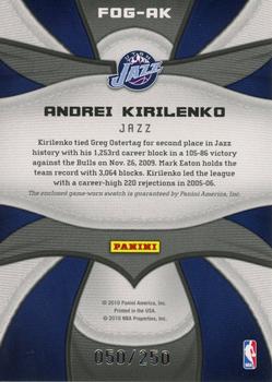 2009-10 Panini Certified - Fabric of the Game #FOG-AK Andrei Kirilenko Back