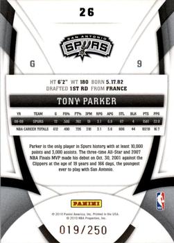 2009-10 Panini Certified - Mirror Red #26 Tony Parker Back