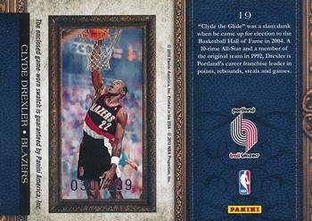 2009-10 Panini Court Kings - Masterpieces Materials #19 Clyde Drexler Back
