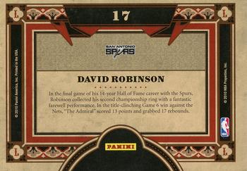 2009-10 Panini Crown Royale - Living Legends #17 David Robinson Back