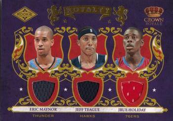 2009-10 Panini Crown Royale - Rookie Royalty Materials #6 Eric Maynor / Jeff Teague / Jrue Holiday Front