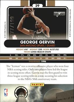 2010 Panini Hall of Fame - Black Border #29 George Gervin Back