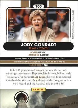 2010 Panini Hall of Fame - Black Border #100 Jody Conradt Back