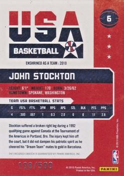 2010 Panini Hall of Fame - Dream Team Game Threads #6 John Stockton Back