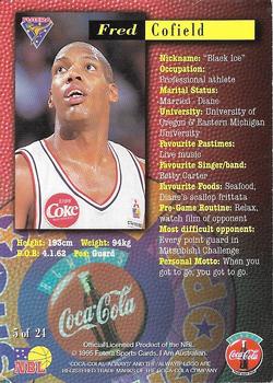 1995 Coca-Cola Shoot the Hoops #5 Fred Cofield Back