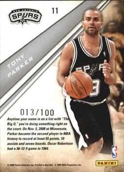 2009-10 Panini Playoff Contenders - Award Contenders Gold #11 Tony Parker Back