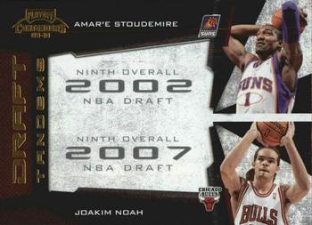2009-10 Panini Playoff Contenders - Draft Tandems Gold #7 Amare Stoudemire / Joakim Noah Front
